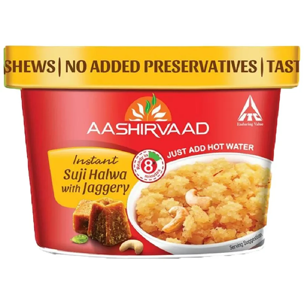 Aashirvaad Instant Suji Halwa With Jaggery - Ready In Minutes, 70g-2.webp